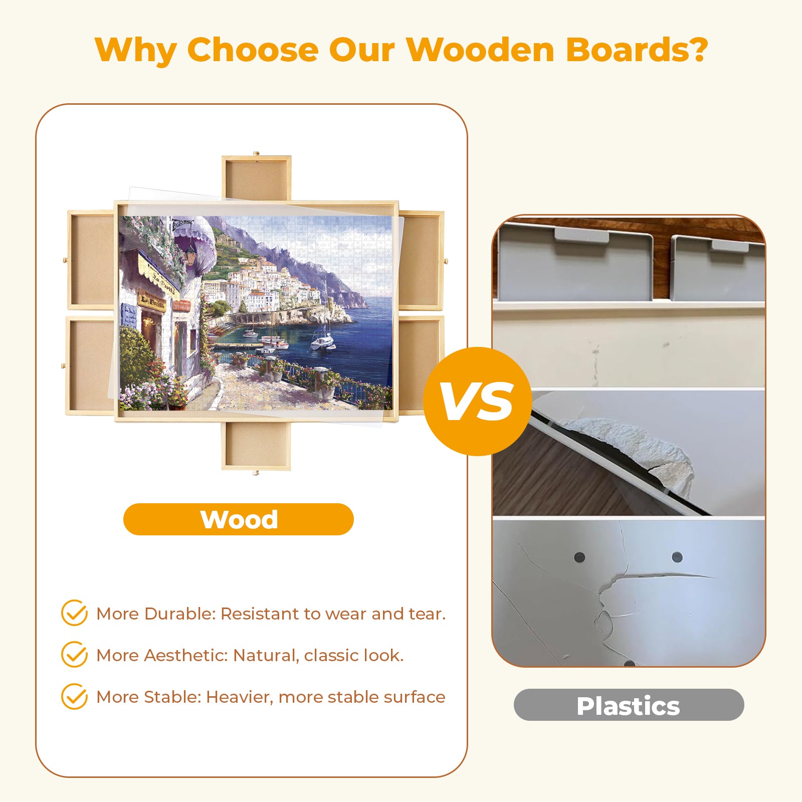 Puzzle Locker 1500 Piece Puzzle Table with 6 Drawers and Cover – Portable Wooden Jigsaw Board for 14 years old and Adults, 27" x 35" Puzzle Organizer Tray