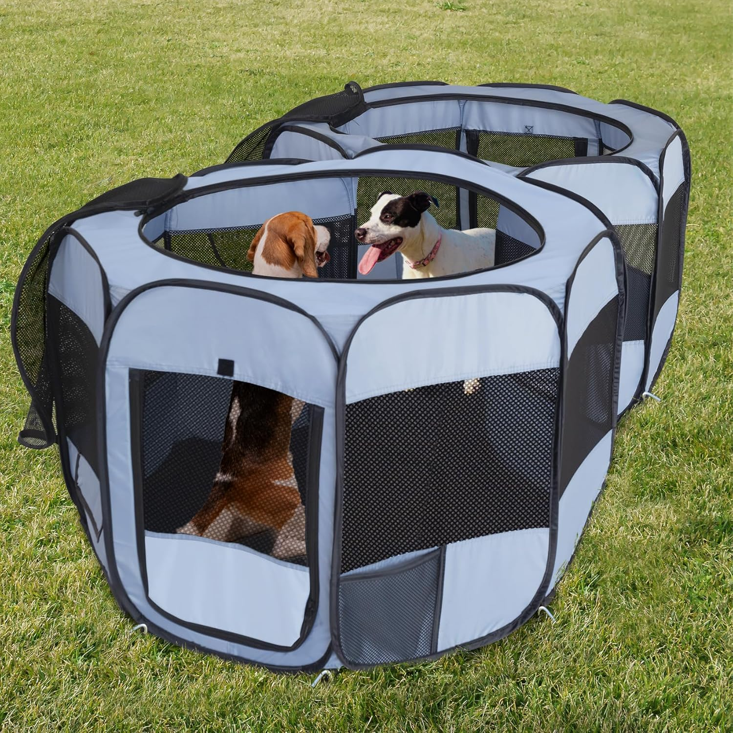 dog play tent 2-in-1 Pop Up Pet Playpen– Portable Dog Cat Tent for Indoor Outdoor Us