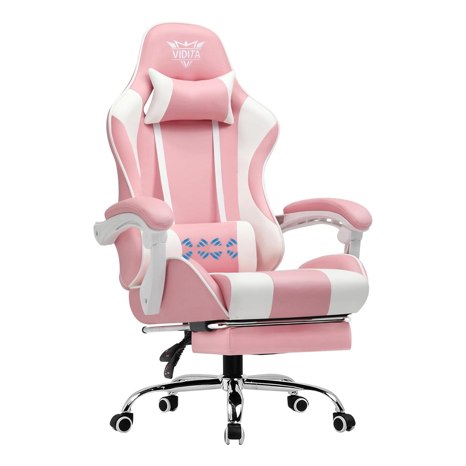Ergonomic Gaming Chair with Footrest & Lumbar Pillow ā Adjustable Height & PU Leather Comfort