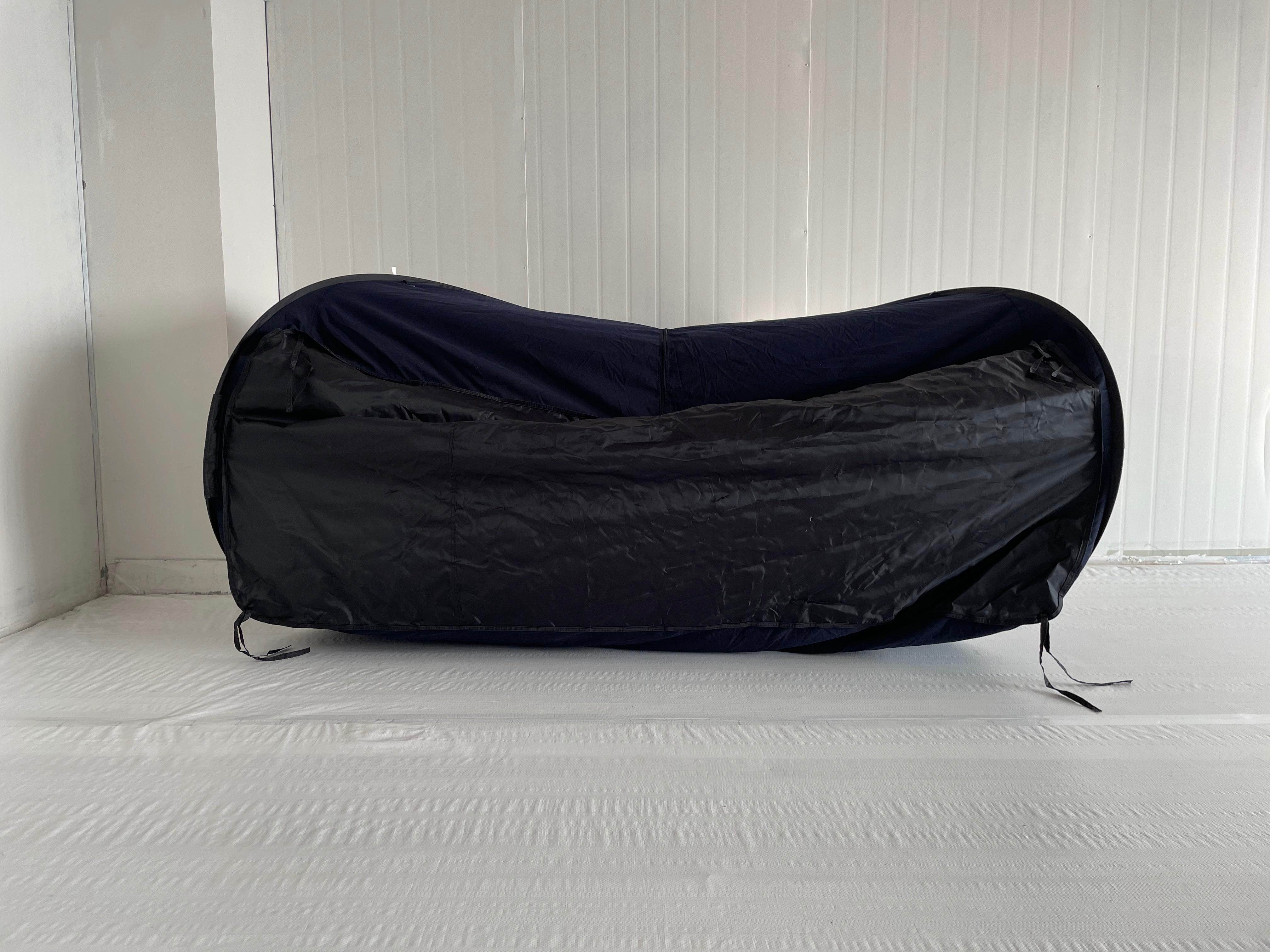 CampFlex Pop Up Bed Tent, Black Privacy Canopy for Bed, Instant Setup Sleeping Tent with Zippered Doors, Breathable Mesh Panels, Light-Blocking Cozy Space for Kids Teens Adults, Indoor Use for Bedroom Dorm