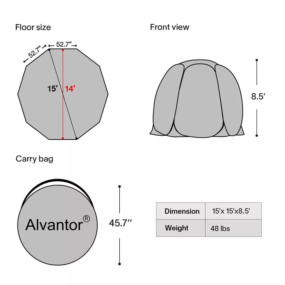 Alvantor All Weather Sport Tent Instant Tent Shelter Outdoor ๐๐ฎ๐๐๐ฅ๐ ๐ญ๐๐ง๐ญโข