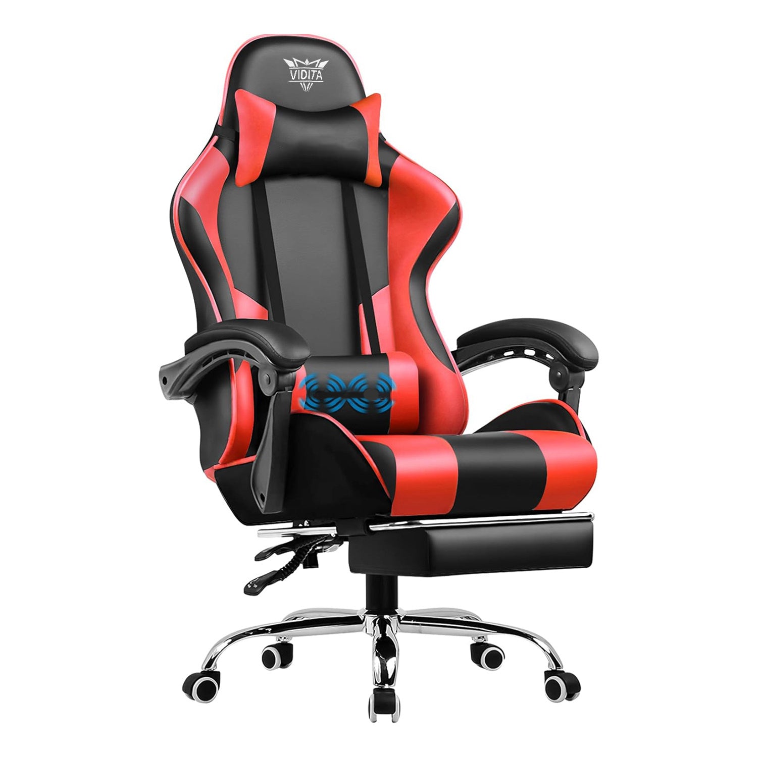 Ergonomic Gaming Chair with Footrest & Lumbar Pillow ā Adjustable Height & PU Leather Comfort