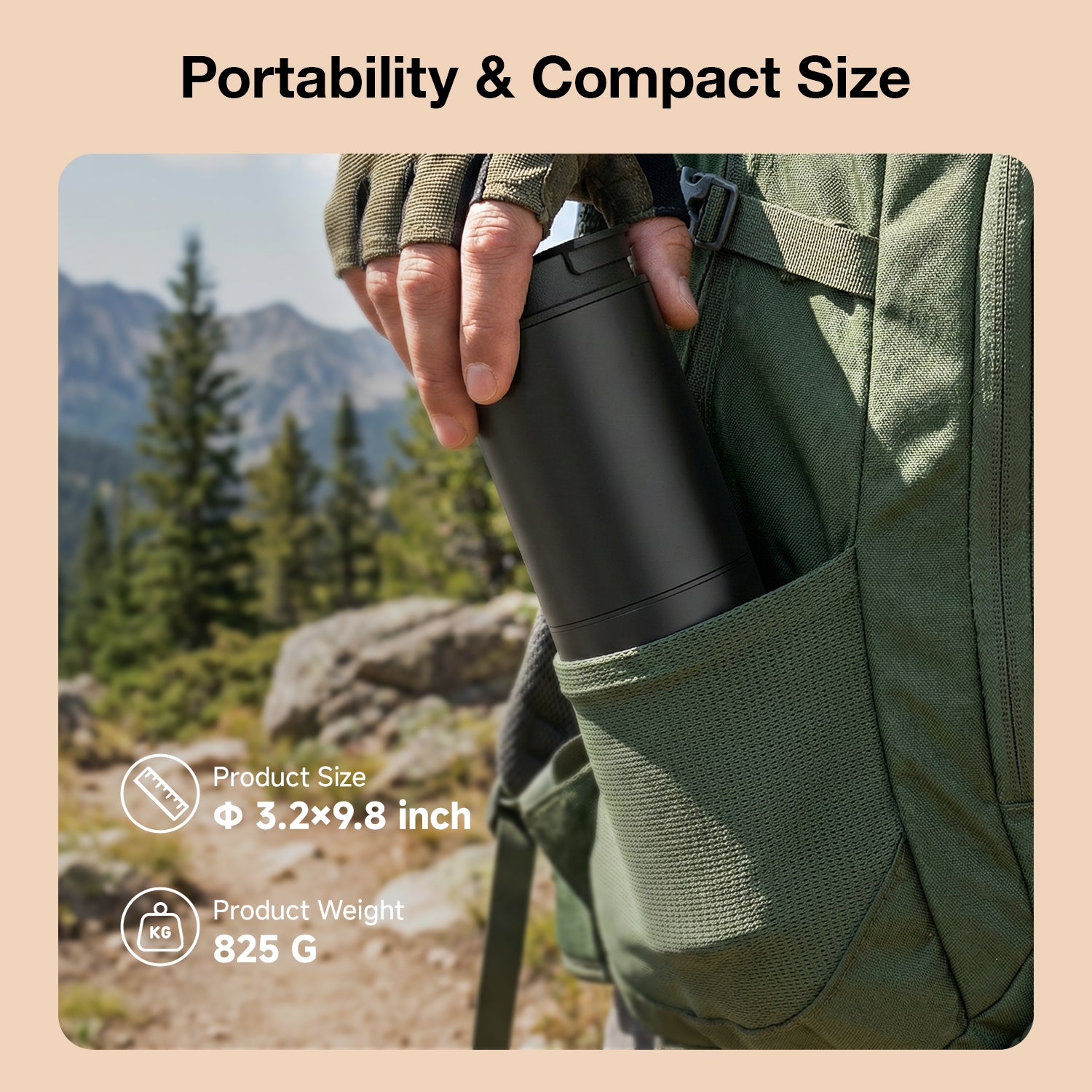 Alvantor Tech® Portable Coffee Maker with Grinder, 3-in-1 Grind & Brew Travel Coffee Cup, 38 Grind Settings, 2000mAh Rechargeable Battery (Up to 15–20 Cups/Charge), SUS304 Vacuum Insulated Stainless Steel, Double-Layer Filter, Ceramic Alloy Burr