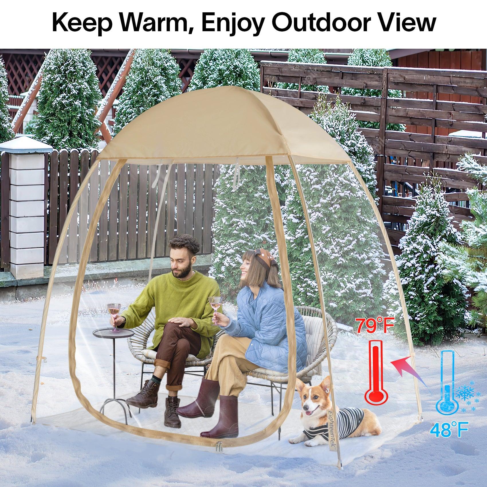 garden bubble tent EighteenTek 7'x4' Pop Up Clear 𝑩𝑼𝑩𝑩𝑳𝑬 𝑻𝑬𝑵𝑻™ Winter Shelter  Multifuncti