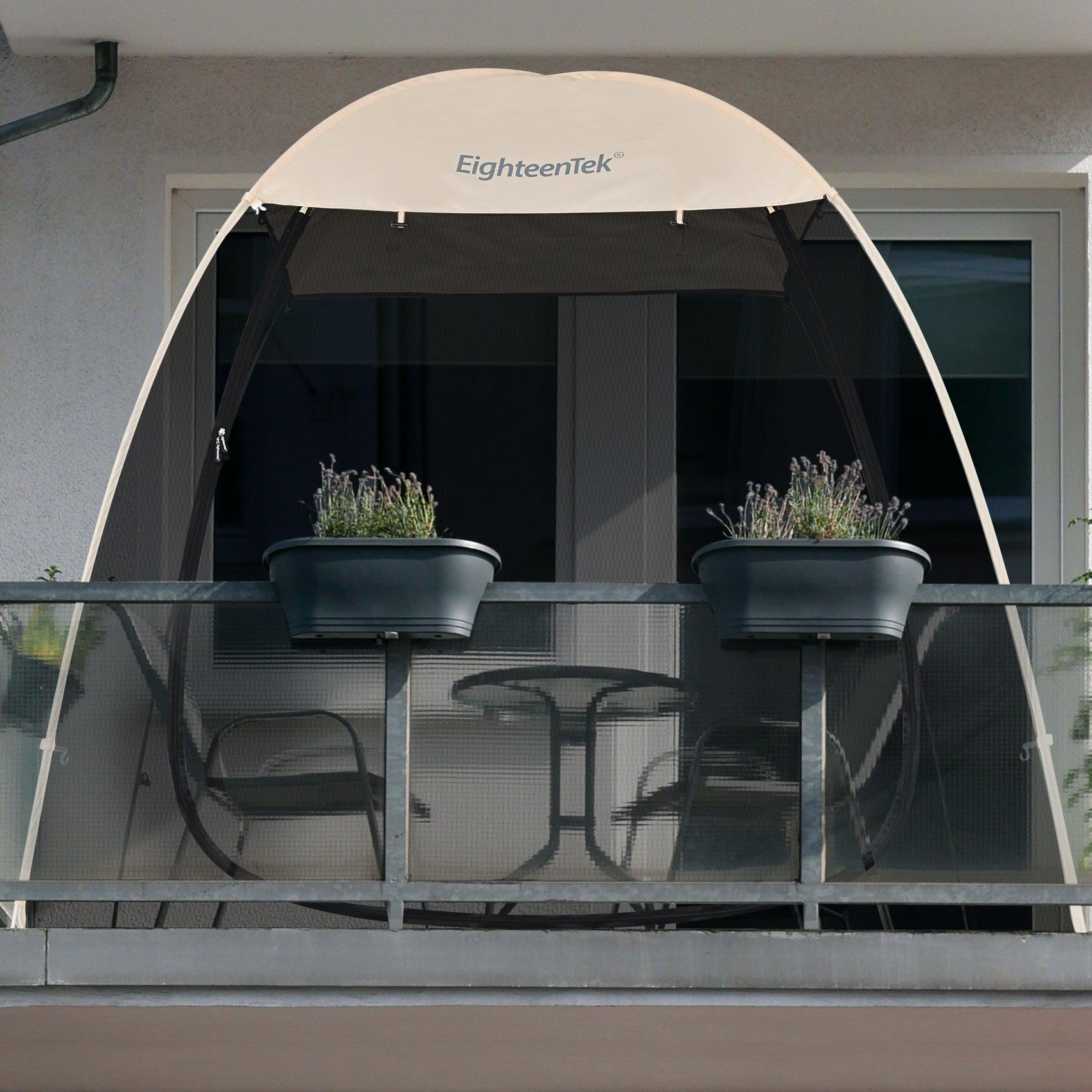 balcony tent EighteenTek 7'x4' Pop Up Bug Free Screen House Tent For Balcony