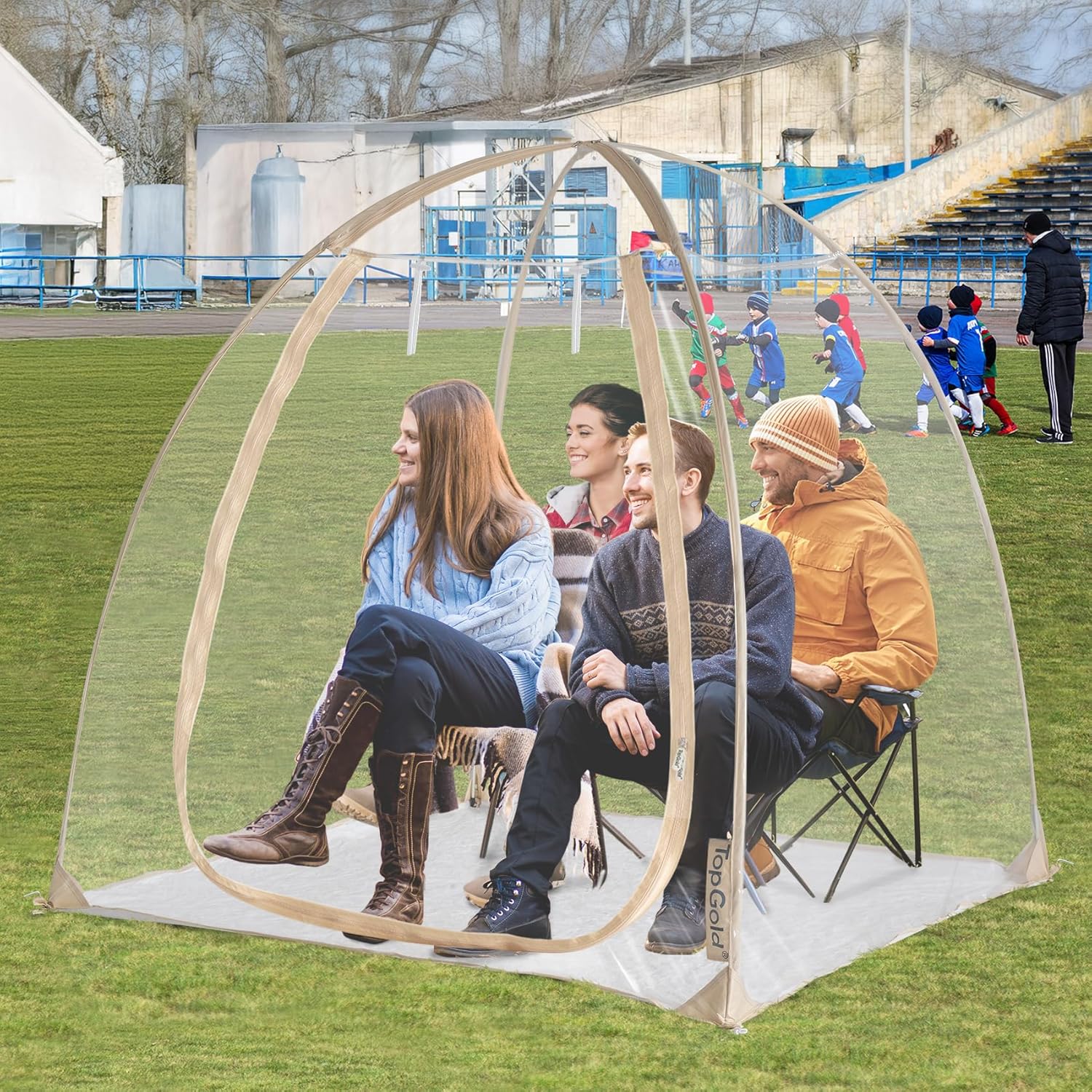 Sports Tent Clear Bubble Tent Weatherproof Pod Igloo Tent Winter Pop up Tent for Outside Soccer Tent Cold Weather Tent