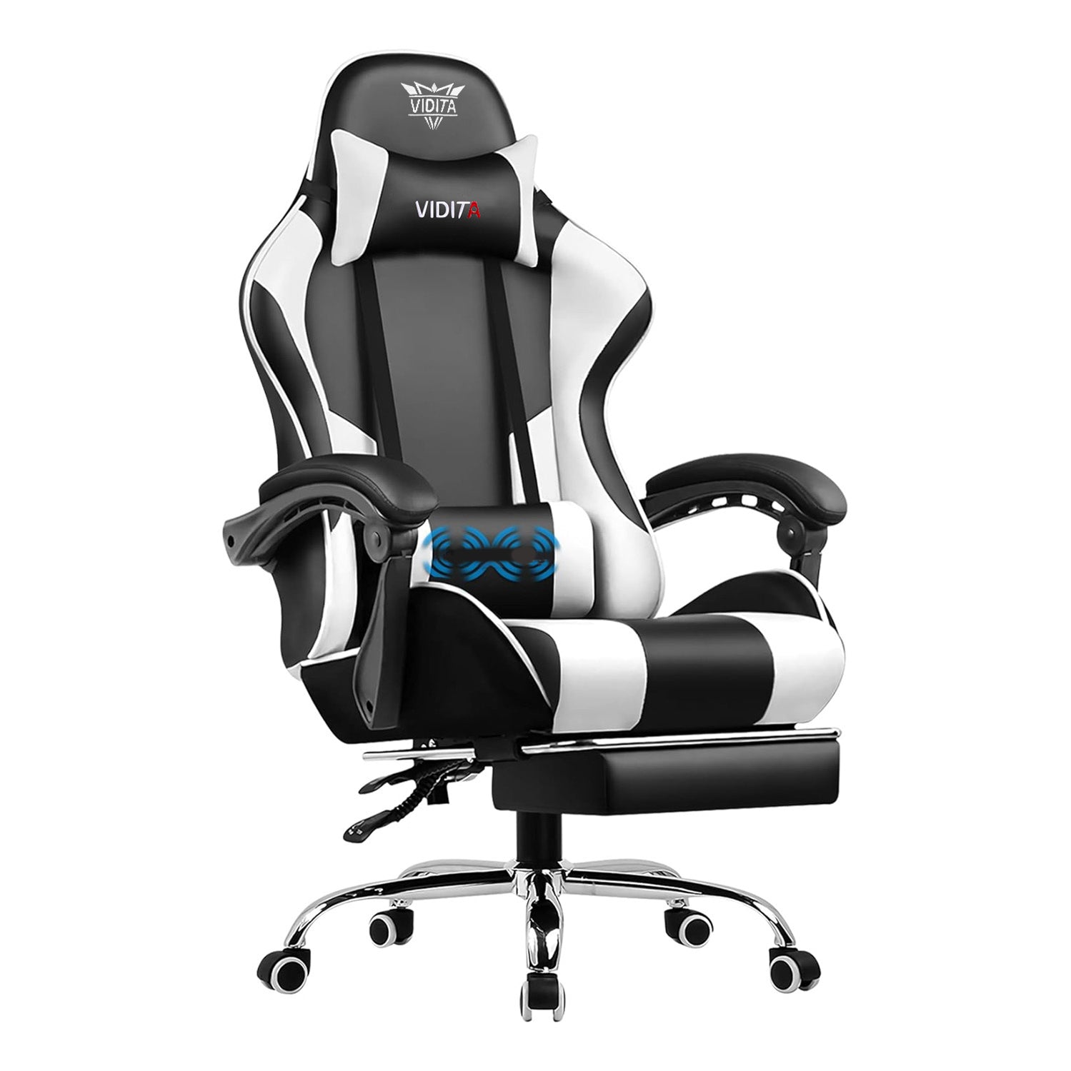 Ergonomic Gaming Chair with Footrest & Lumbar Pillow ā Adjustable Height & PU Leather Comfort