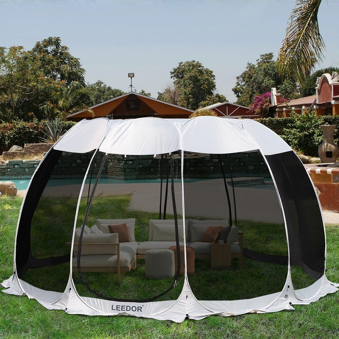 Pop up canopy with mosquito outlet netting