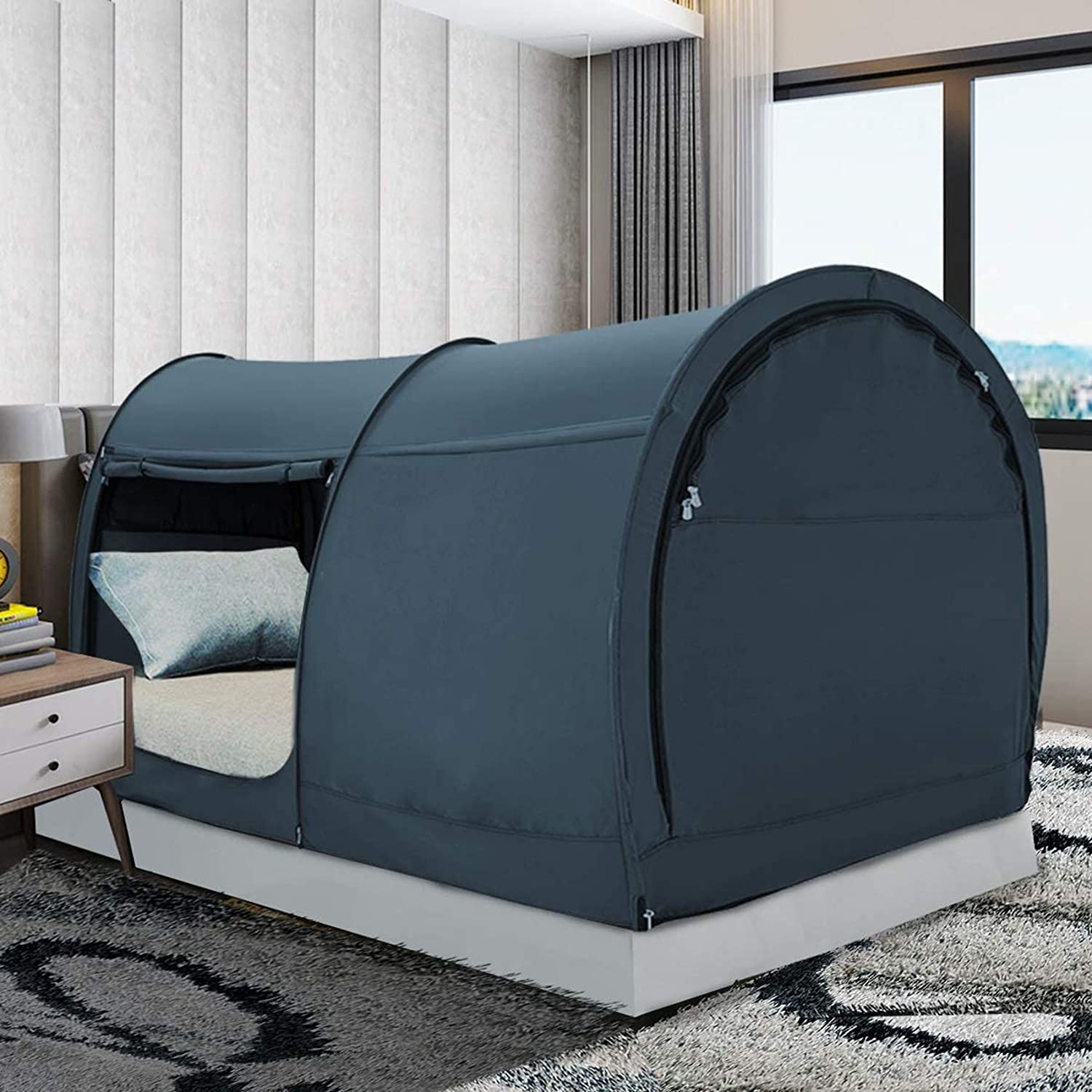 Privacy Bed Tent for Twin Size Bed – Indoor Pop Up Canopy Tent with Br