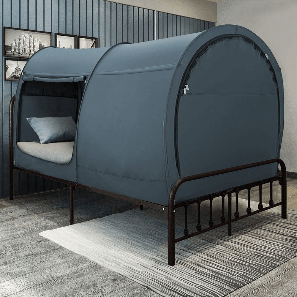 single bed with tent Alvantor Privacy Pop Up Bed Tent, A Sleep Sanctuary for Autistic Child