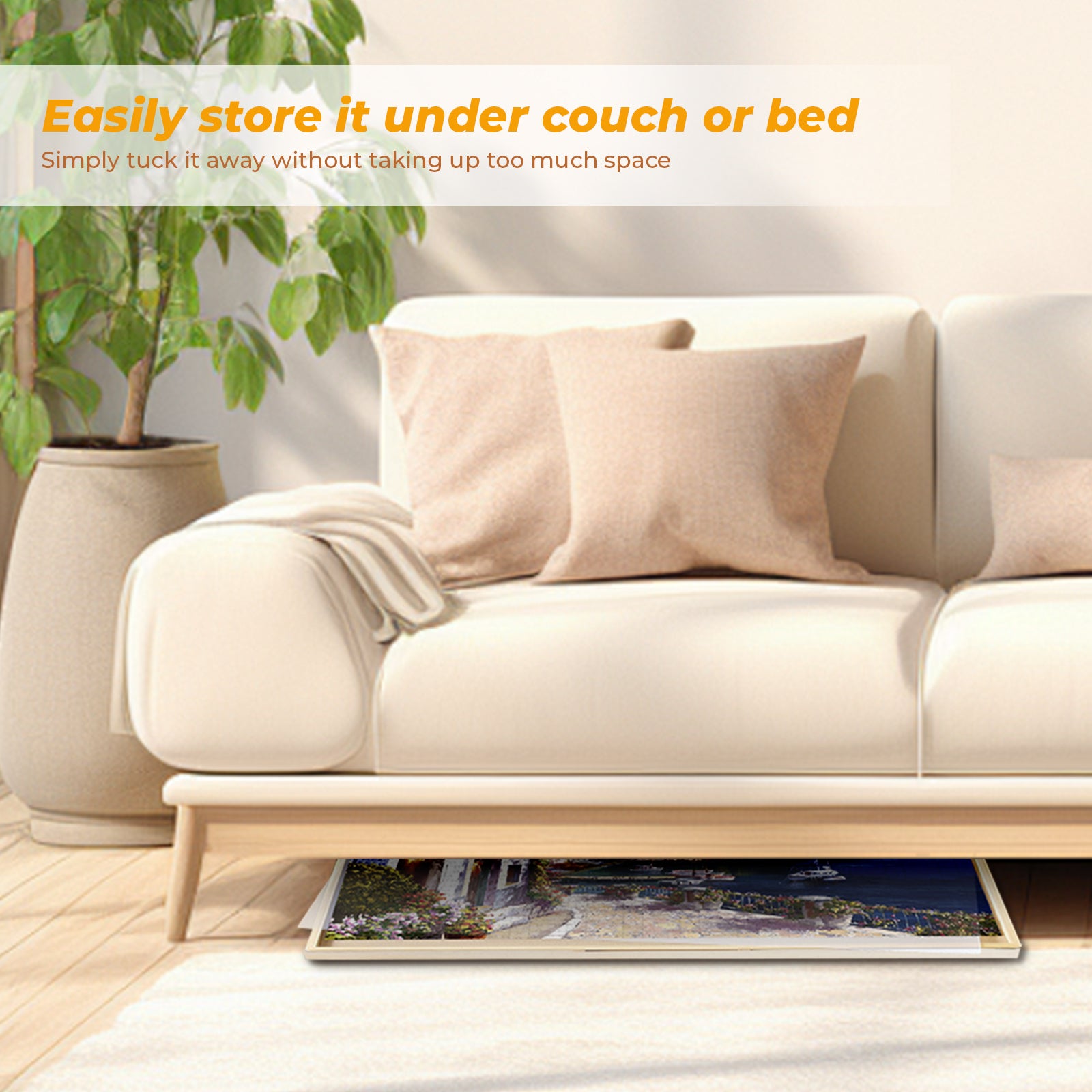 Puzzle Locker 1500 Piece Puzzle Table with 6 Drawers and Cover – Portable Wooden Jigsaw Board for 14 years old and Adults, 27" x 35" Puzzle Organizer Tray