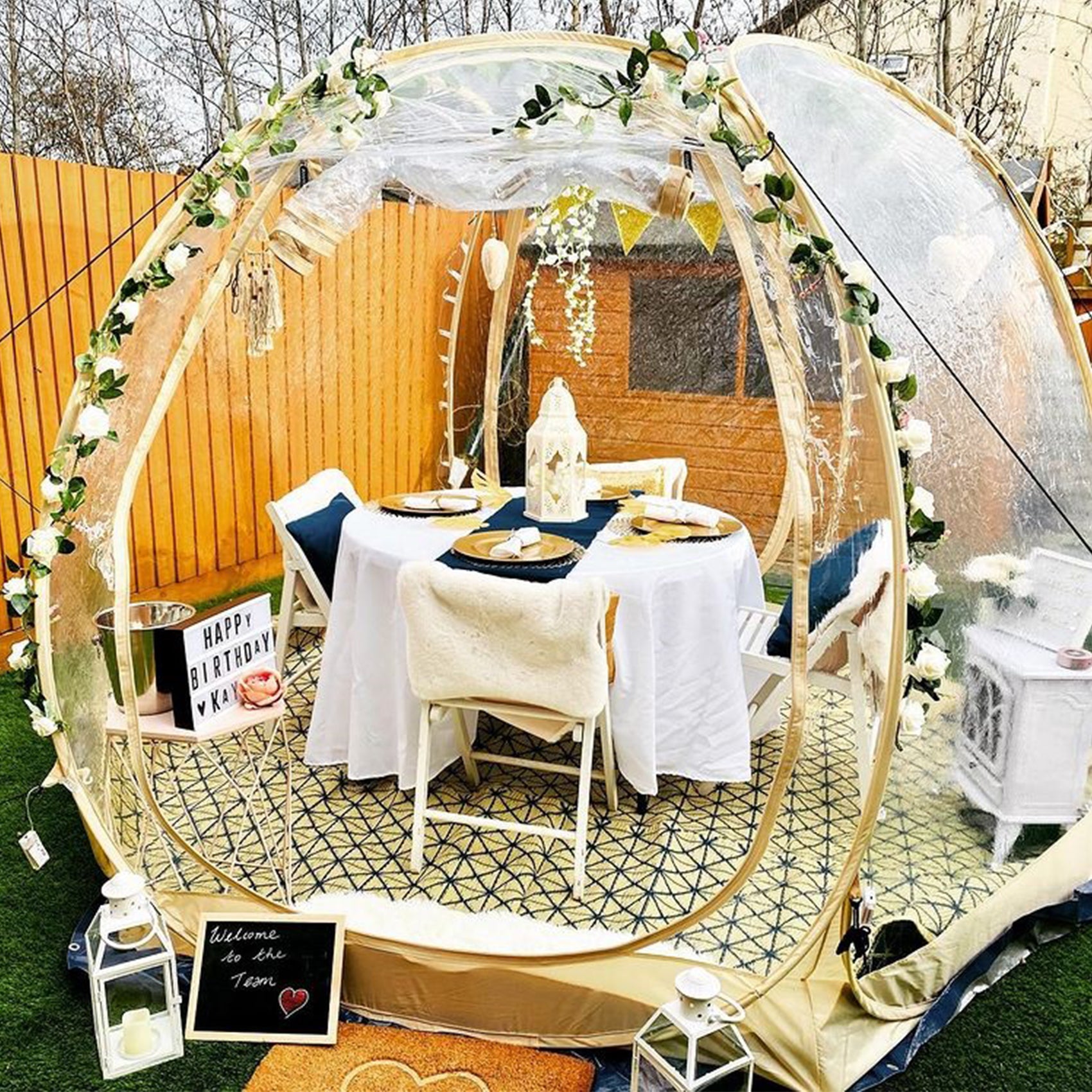 Alvantor 6'×6' Pop Up Bubble Tent Pop Up Gazebo, Large Oversize Weather Proof Pod, Clear Thick Plastic Outdoor Gazebo