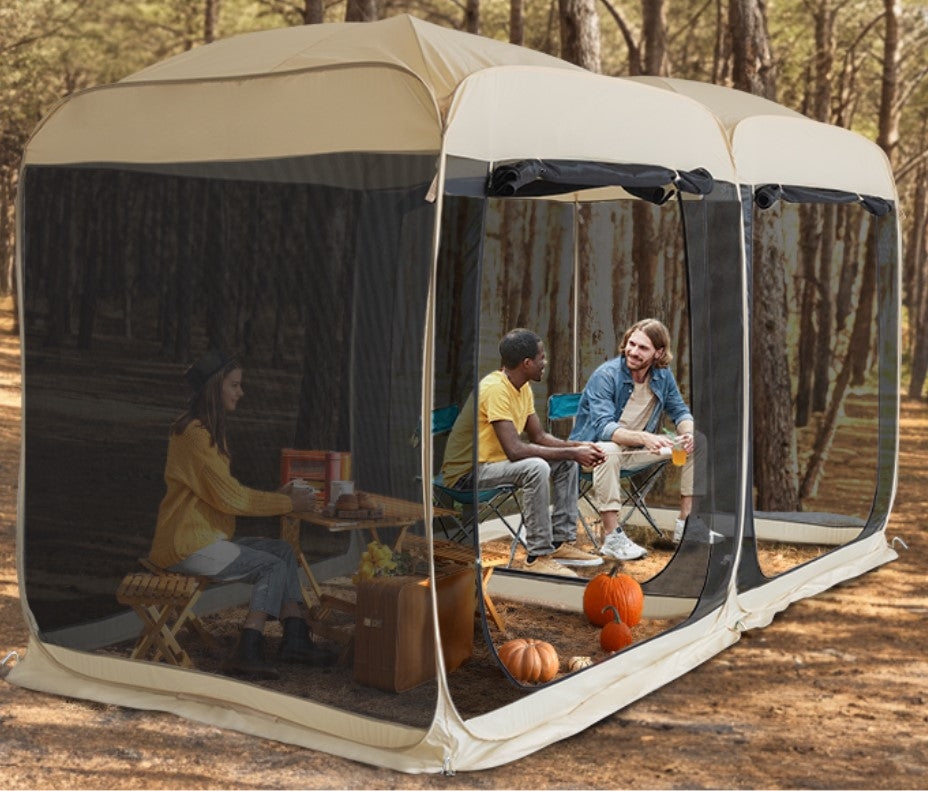 Alvantor 2-in-1 Pop-Up Screen House Gazebo with Mesh Netting 12'x6'x7.