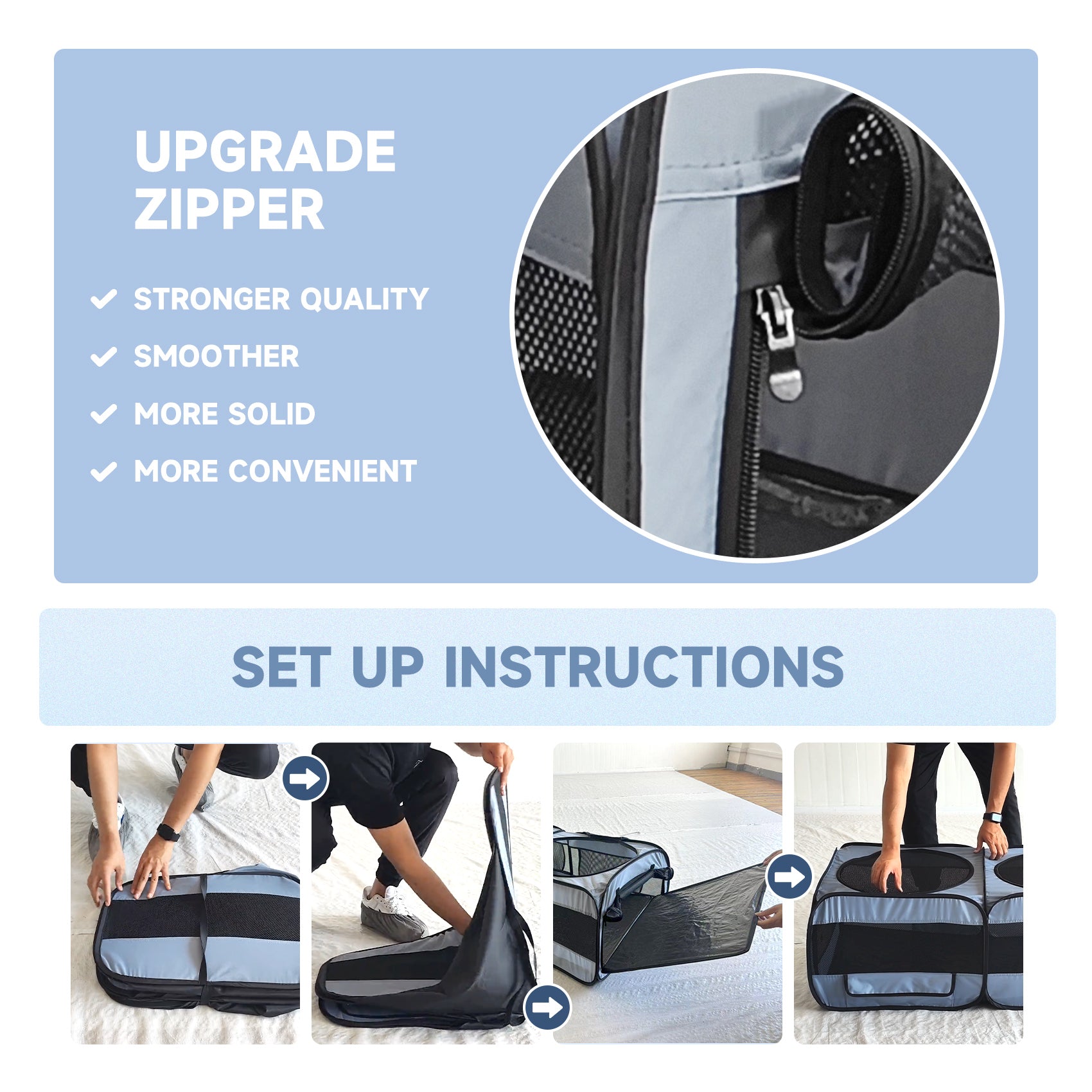 2-in-1 Portable Dog & Cat Playpen – Pop-Up Pet Tent for Indoor & Outdoor Use, Foldable Crate Kennel for Small Animals