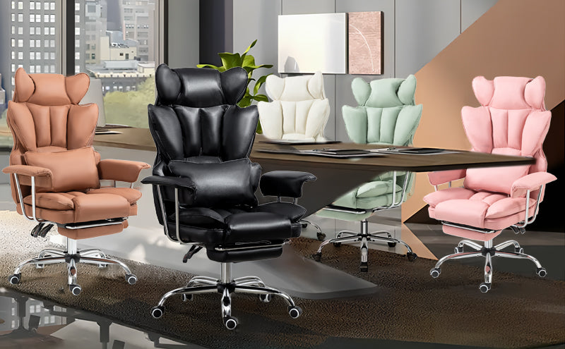 Big & Tall Executive Leather Office Chair – 400lbs Ergonomic High Back Desk Chair with Lumbar Support, Adjustable Tilt, Footrest & Padded Armrests