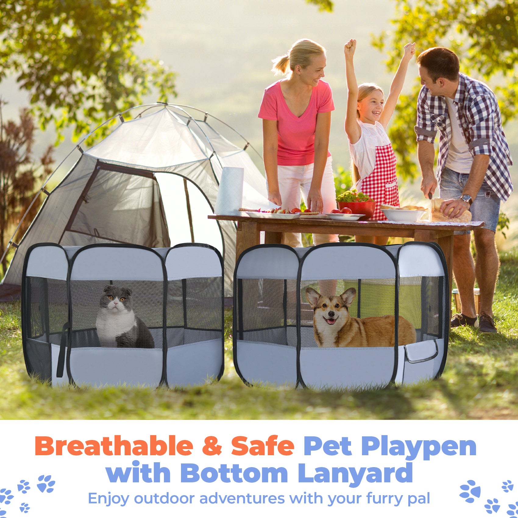 Pop Up Outdoor Pet Play Tent For Small Dogs, Cats, Kittens – Portable Exercise Pen