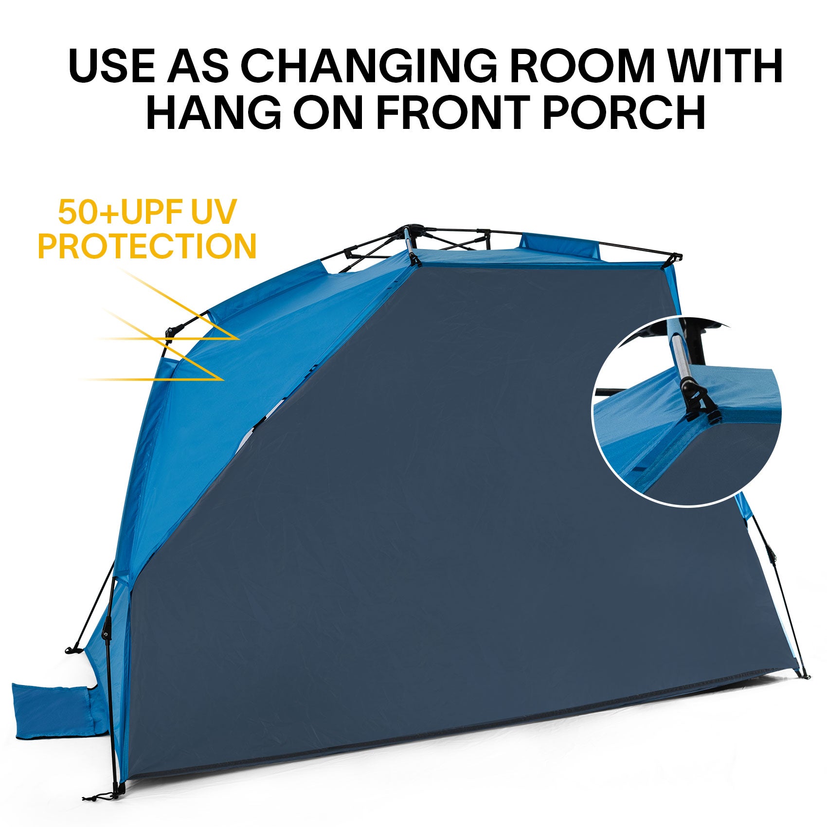 Leedor Beach Tent Sun Shelter for 4 Person with UPF 50＋ UV Protection, Lightweight & Easy Setup Beach Shade Canopy