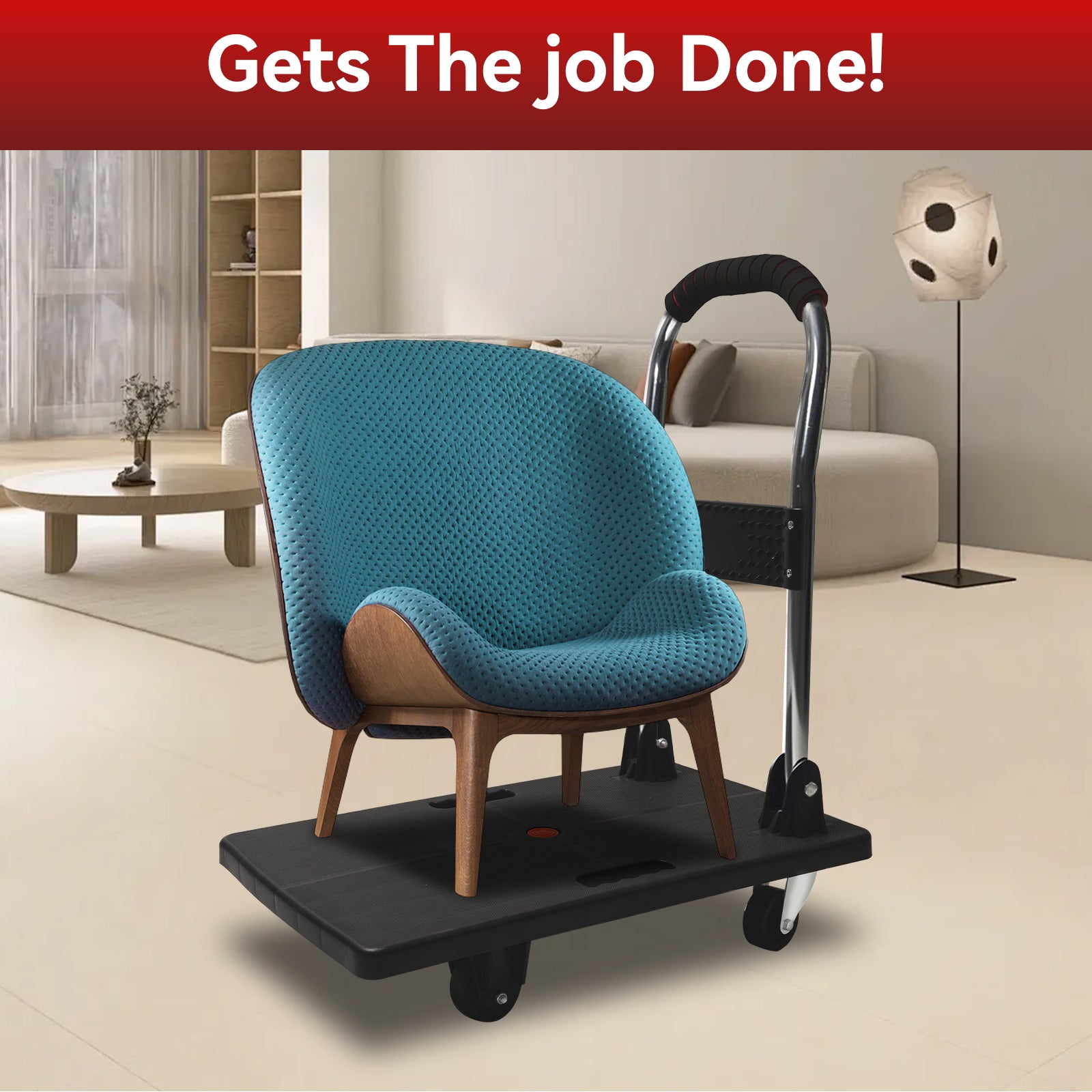 Folding Platform Truck Cart 200LBS/1000LBS – Heavy Duty Push Dolly with Swivel Wheels, Foldable Handle