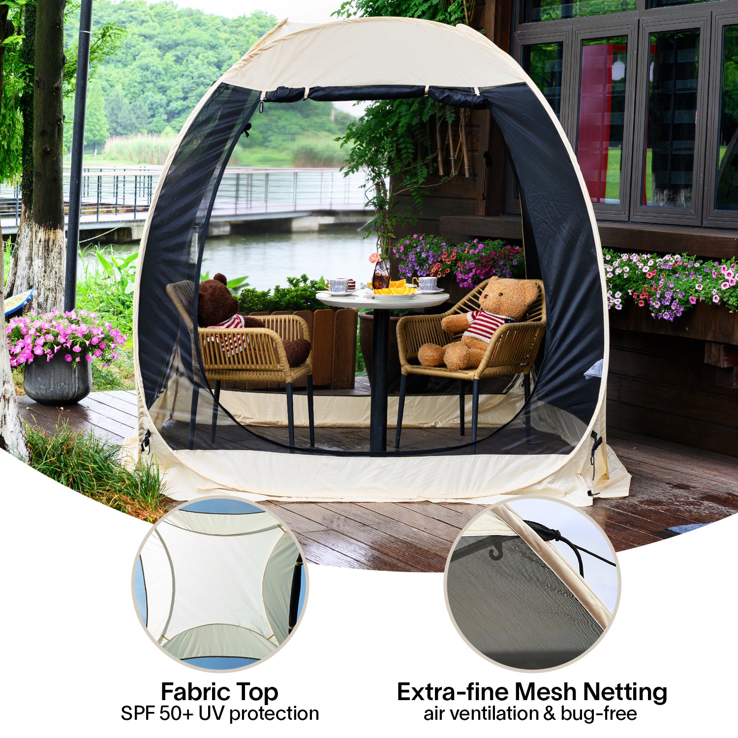 Mesh pop up tent best sale