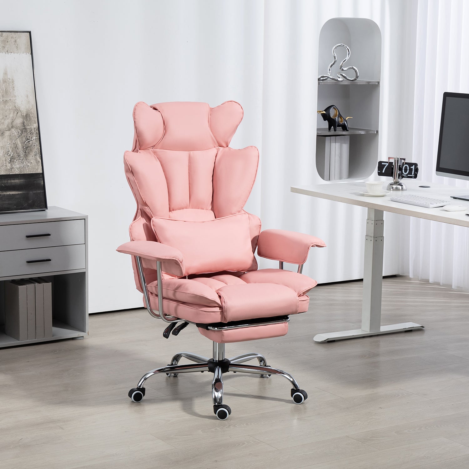 Big & Tall Executive Leather Office Chair – 400lbs Ergonomic High Back Desk Chair with Lumbar Support, Adjustable Tilt, Footrest & Padded Armrests