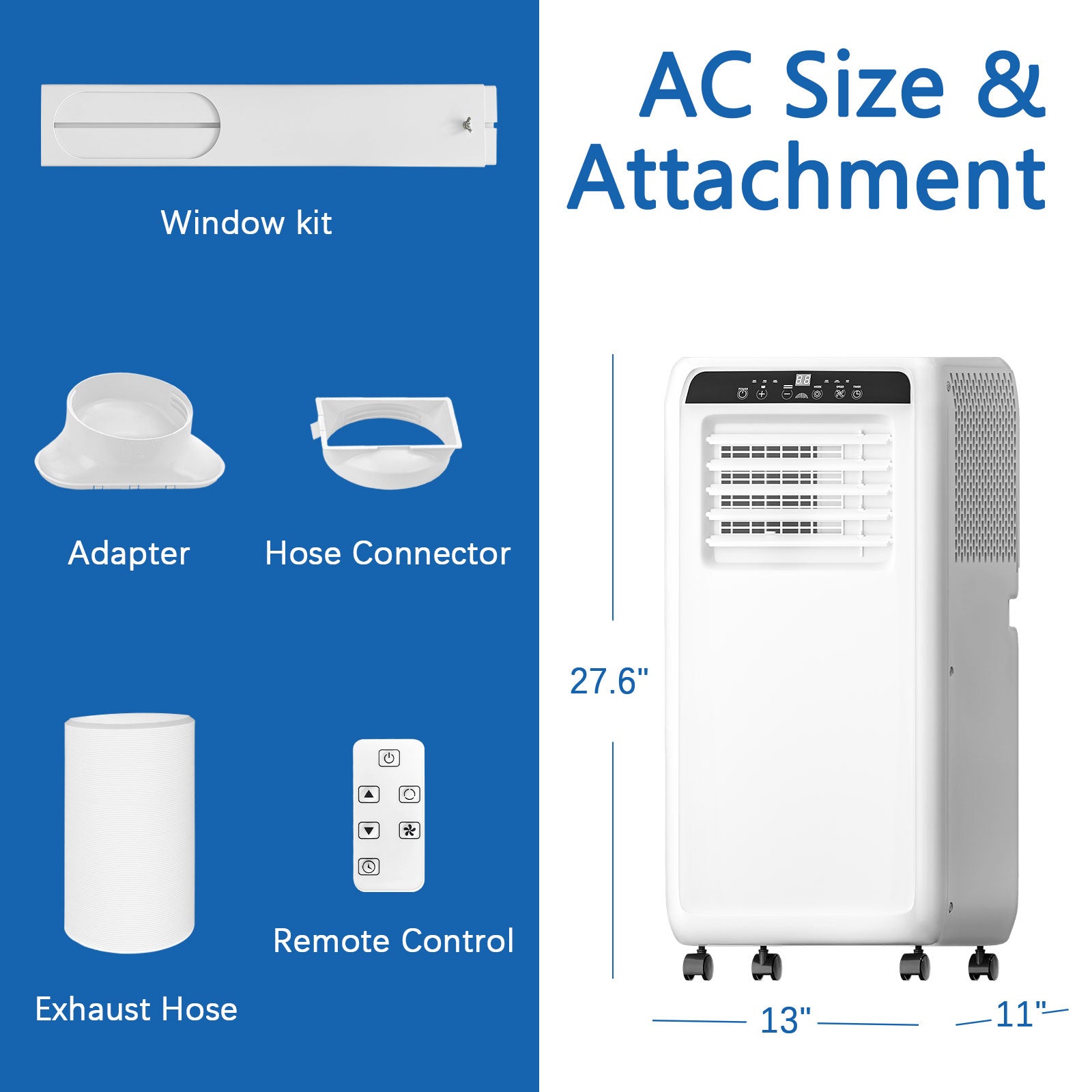 10,000 BTU Portable Air Conditioner with Remote Control | Cools Up to 400 Sq.Ft | 3-in-1, Ideal for Offices, Dorms & Small Apartments - White