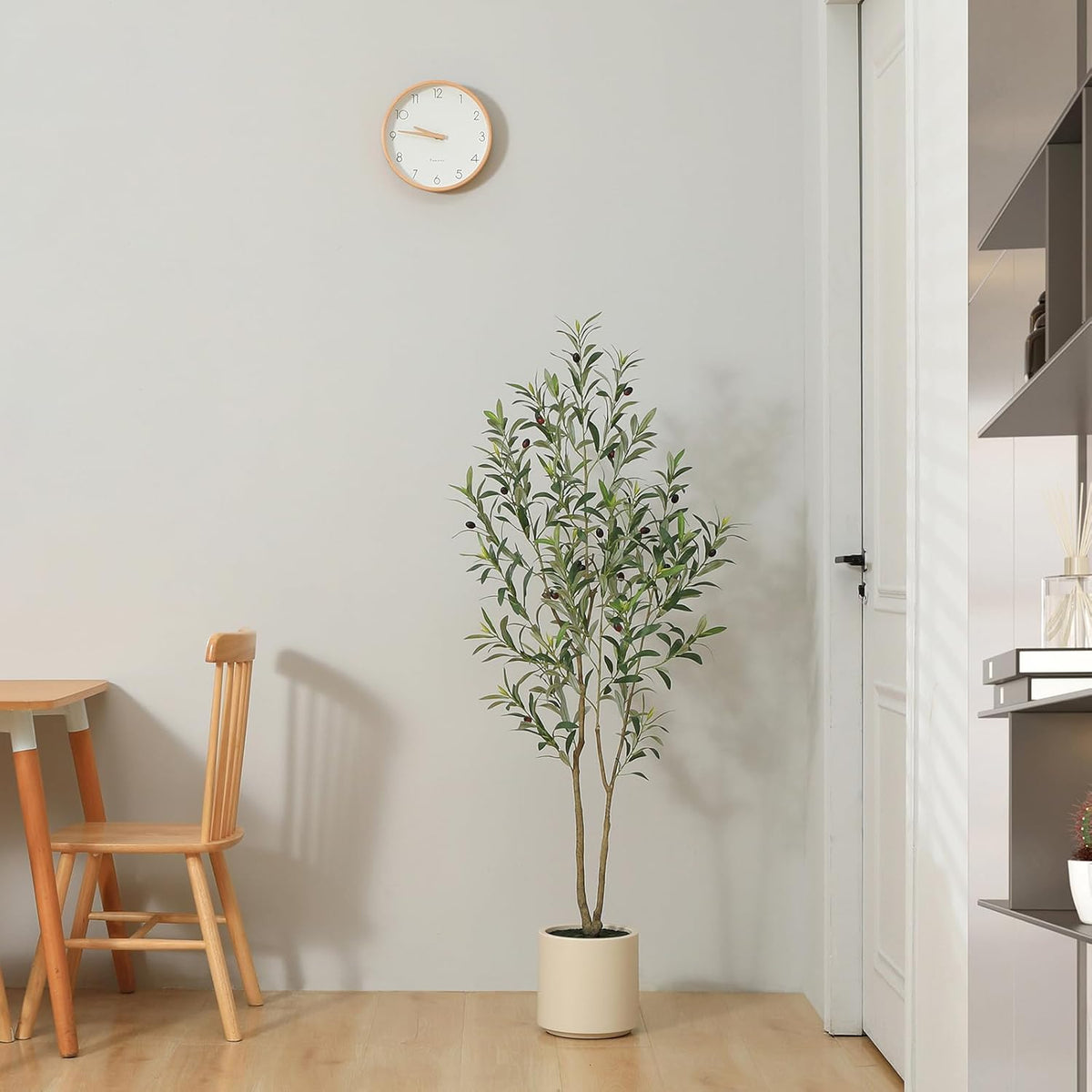 5FT 6FT Faux Tree Pot – Artificial Indoor Plant Wood Branches & Fruit Home Decor
