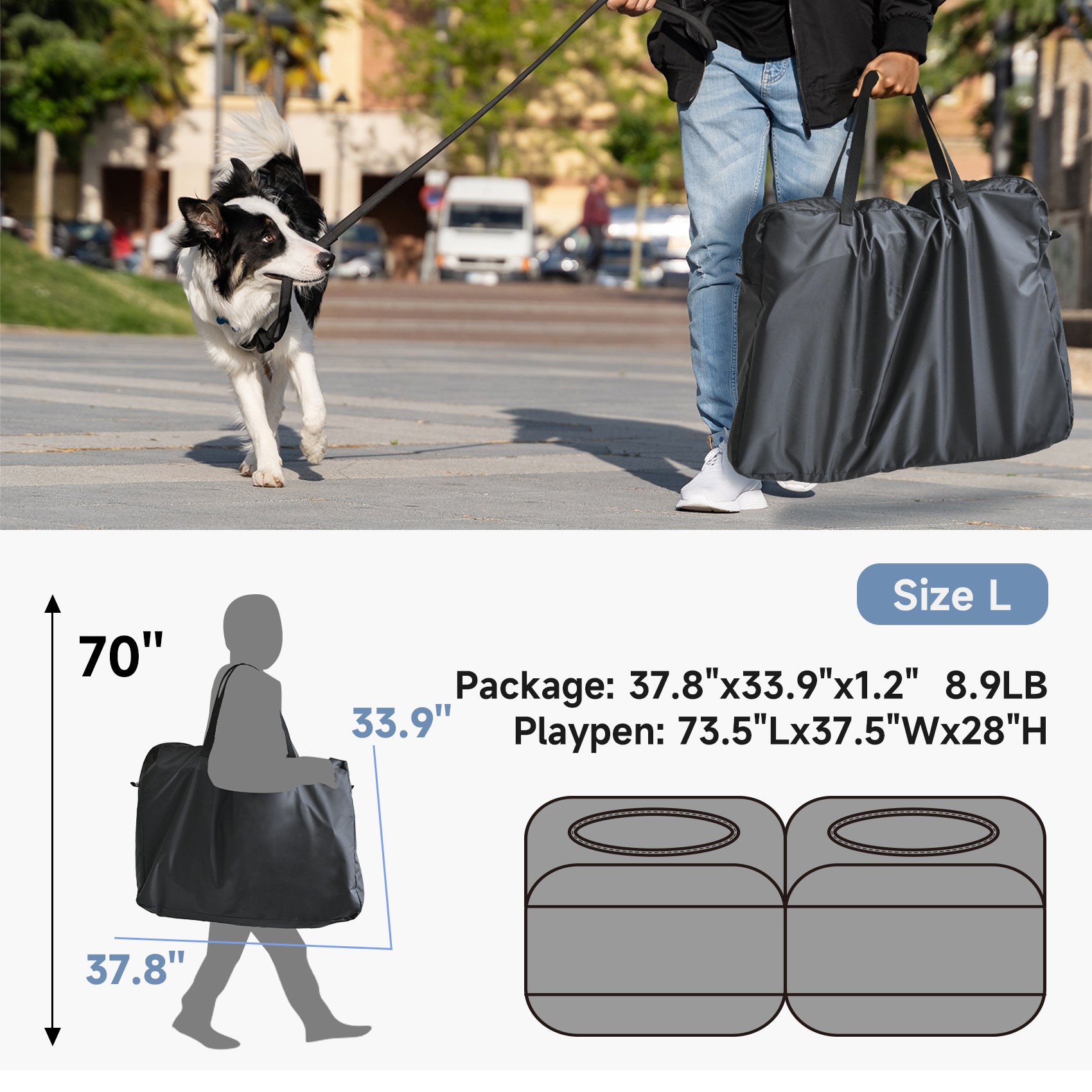 2-in-1 Pop Up Pet Playpen for Dogs & Cats – Portable, Breathable, No-Assembly Indoor Outdoor Tent Crate for Small Animals