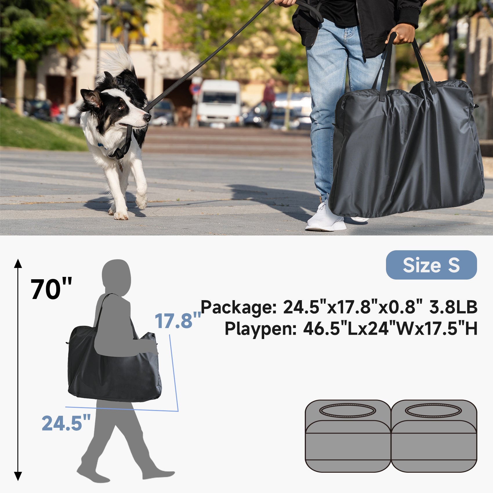 2-in-1 Pop Up Pet Playpen for Dogs & Cats – Portable, Breathable, No-Assembly Indoor Outdoor Tent Crate for Small Animals