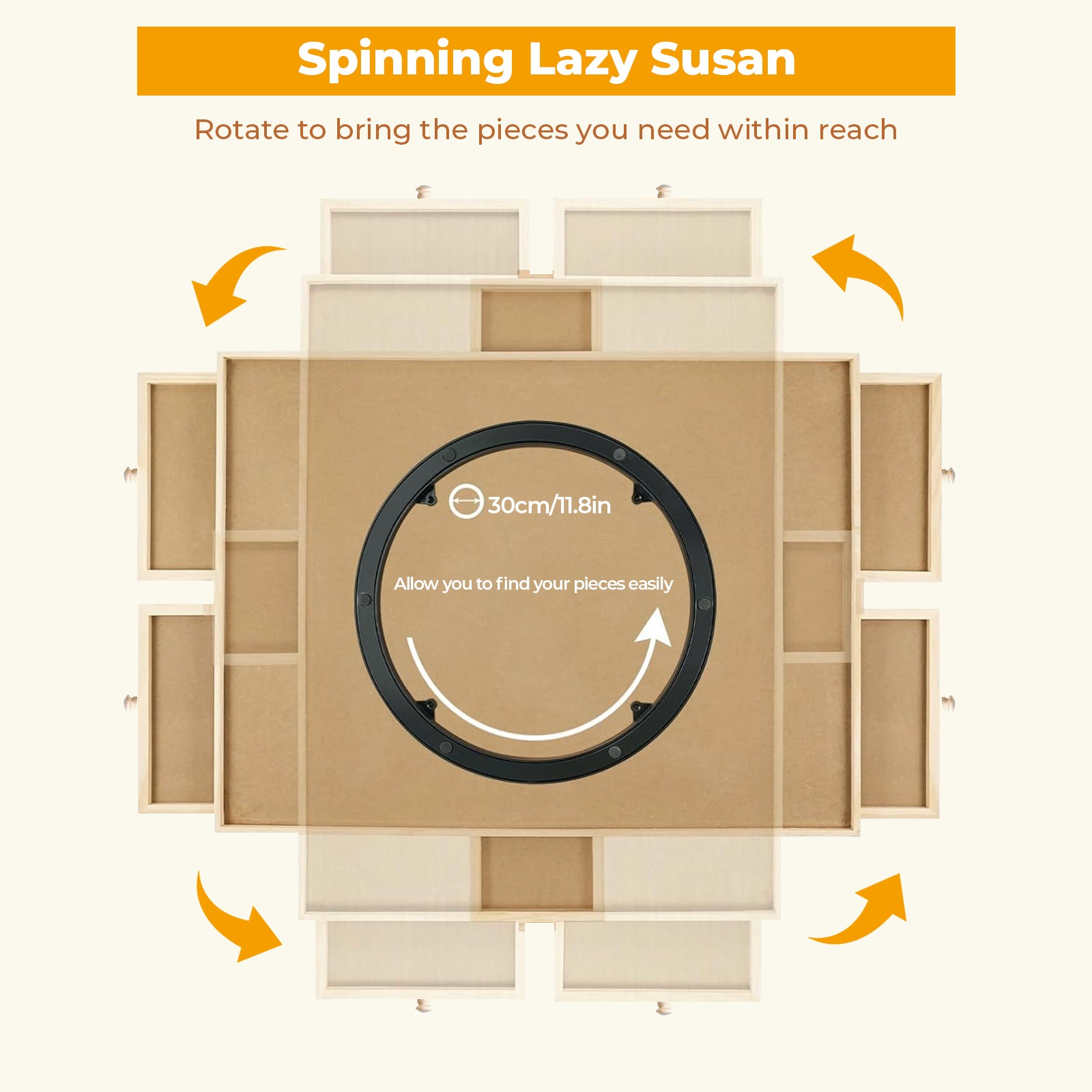 Puzzle Locker 1500 Piece Puzzle Table with 6 Drawers and Cover – Portable Wooden Jigsaw Board for 14 years old and Adults, 27" x 35" Puzzle Organizer Tray