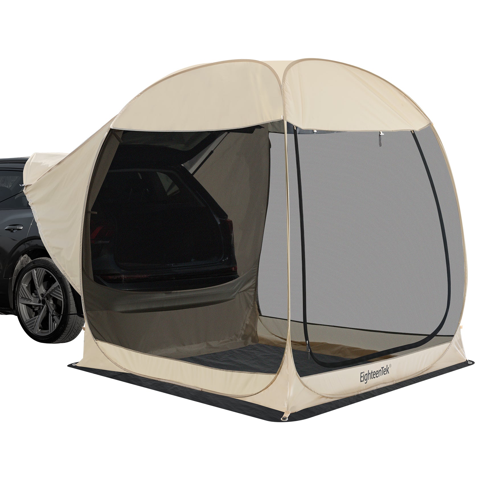 All-Weather SUV Camping Screen Tent – Pop Up Mesh Shelter with Waterproof PVC, Instant Setup Screen House for Car, Van, Outdoor Travel