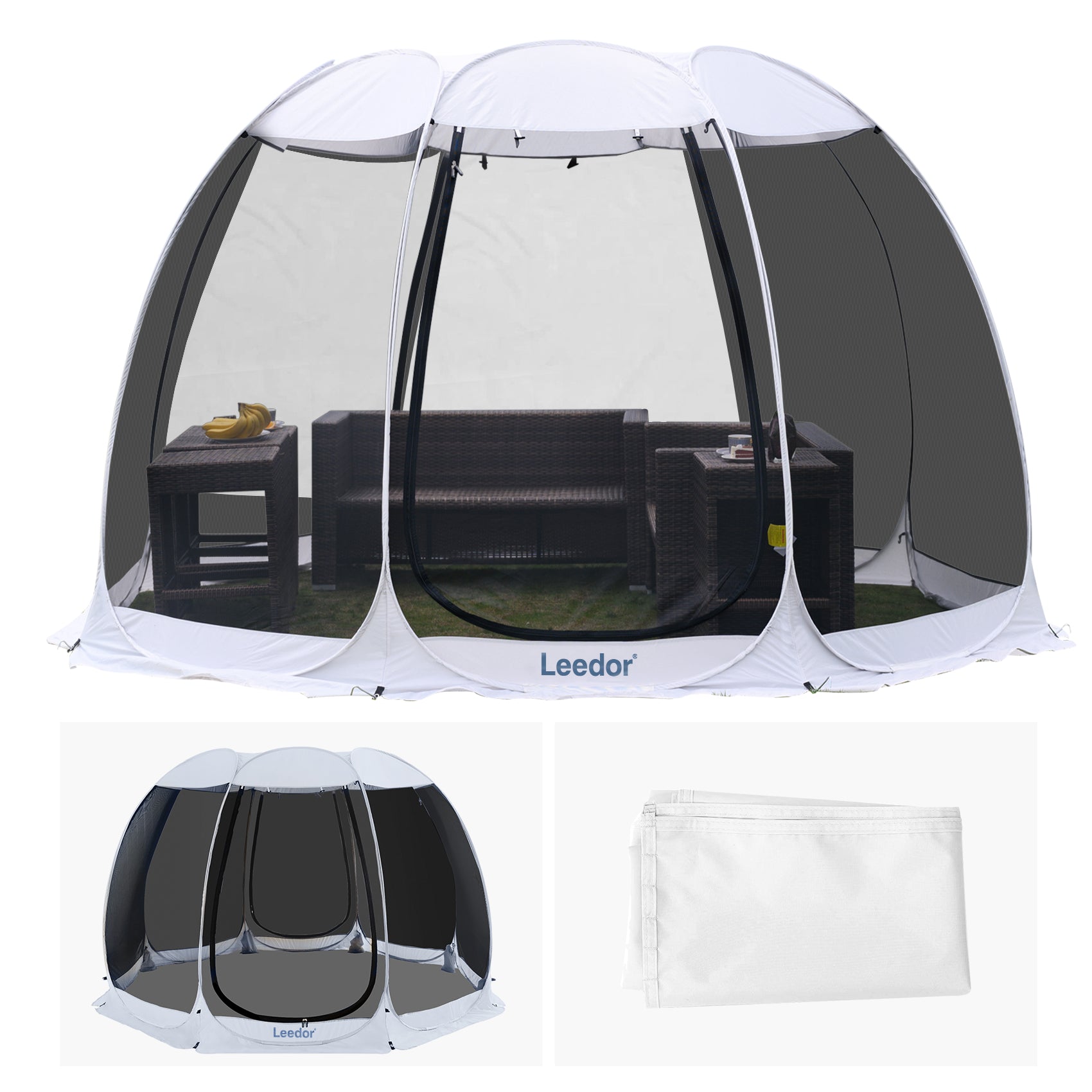 Combo: Alvantor Pop Up Screen House Gazebo Tent with Sun Shade Set, En