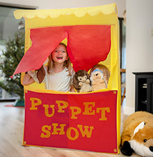 Alvantor Lemonade Stand Puppet Show Theater Pretend Playhouse Play Tent Kid on Stage Doorway Table Top Sets for Toddlers