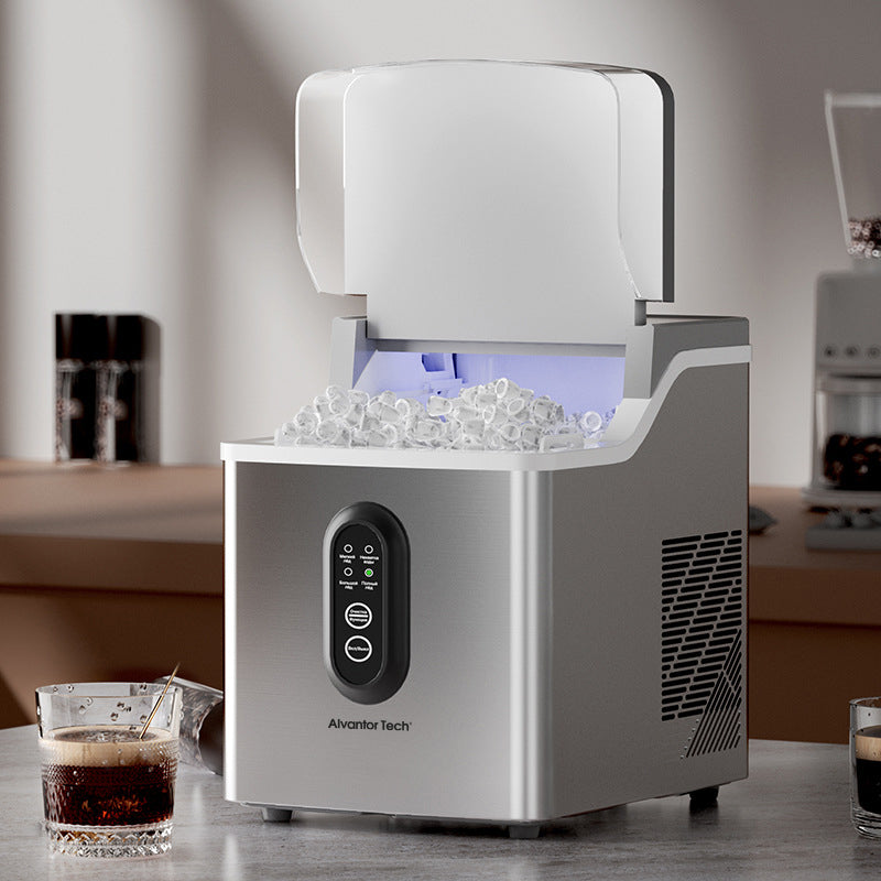 𝘼𝙡𝙫𝙖𝙣𝙩𝙤𝙧 𝙏𝙚𝙘𝙝™ Ice Maker Machine Countertop Self Cleaning Portable Ice Maker 2 Water Refill Options 45Lbs Day 24 Ice Cubes Ready 13 Mins Compact Scoop & Basket Home Kitchen Office Bar