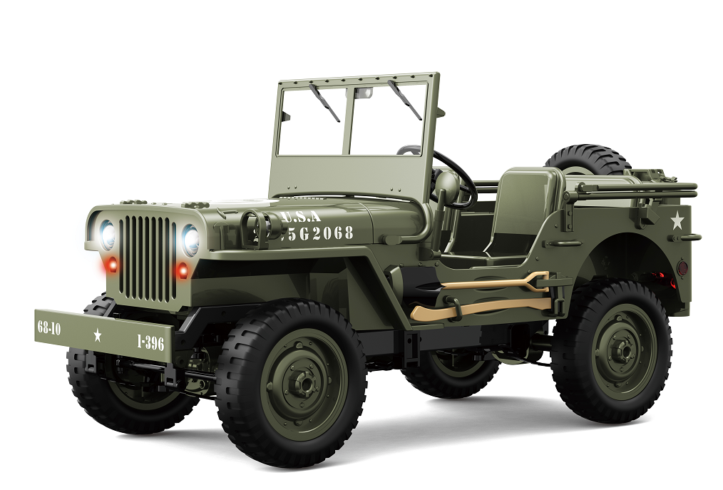 C Rock Crawler 1 10 RC Truck – 4x4 Off Road Military Remote Control Car Metal Chassis LED Lights & Proportional Steering – RTR All Terrain RC Vehicle Age 15+