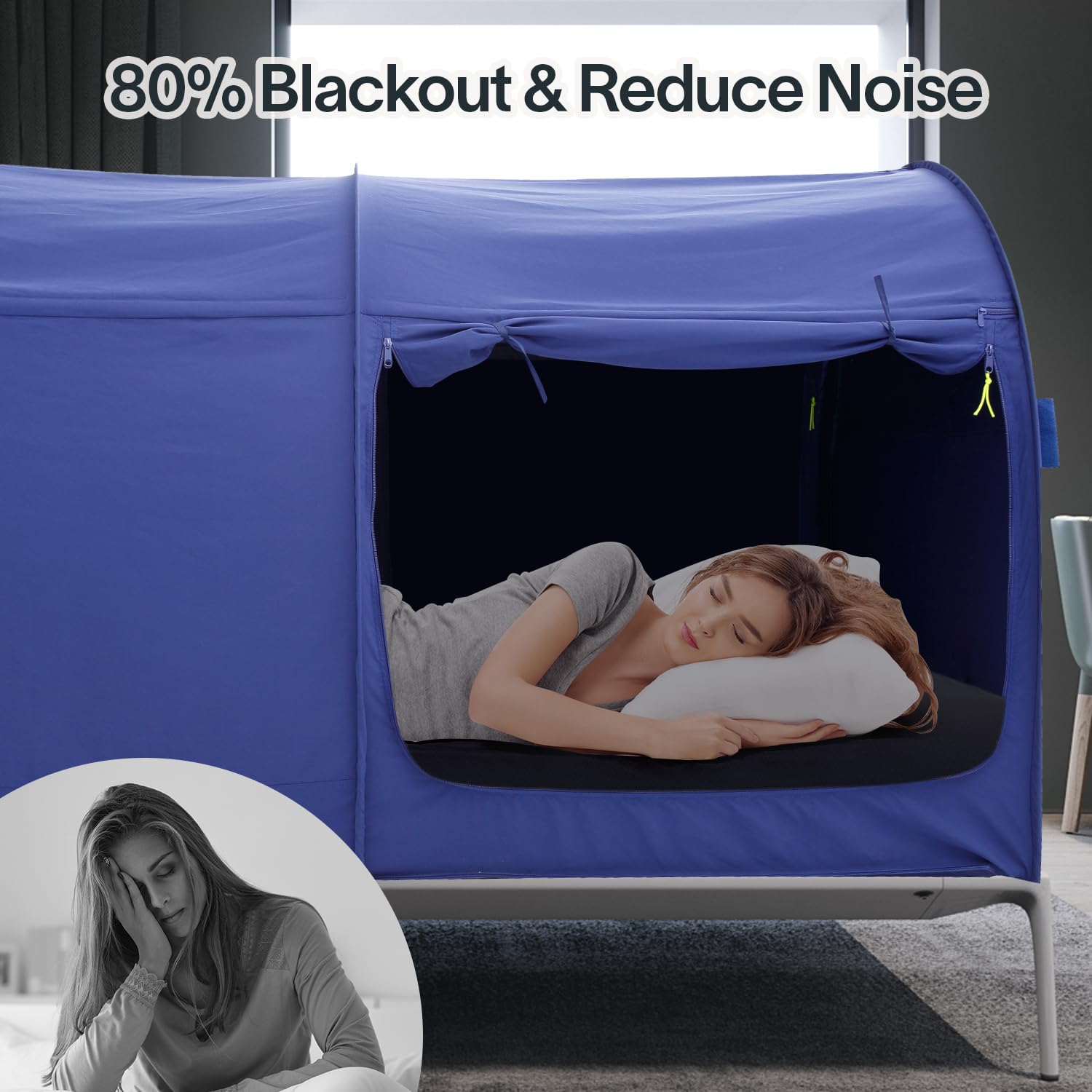 Bed Tent Dream Tents Bed Canopy Shelter Cabin Indoor Privacy Warm Breathable Pop Up Twin/Full/Queen for Kids and Adult Patent Pending(Mattress Not Included) (Copy)