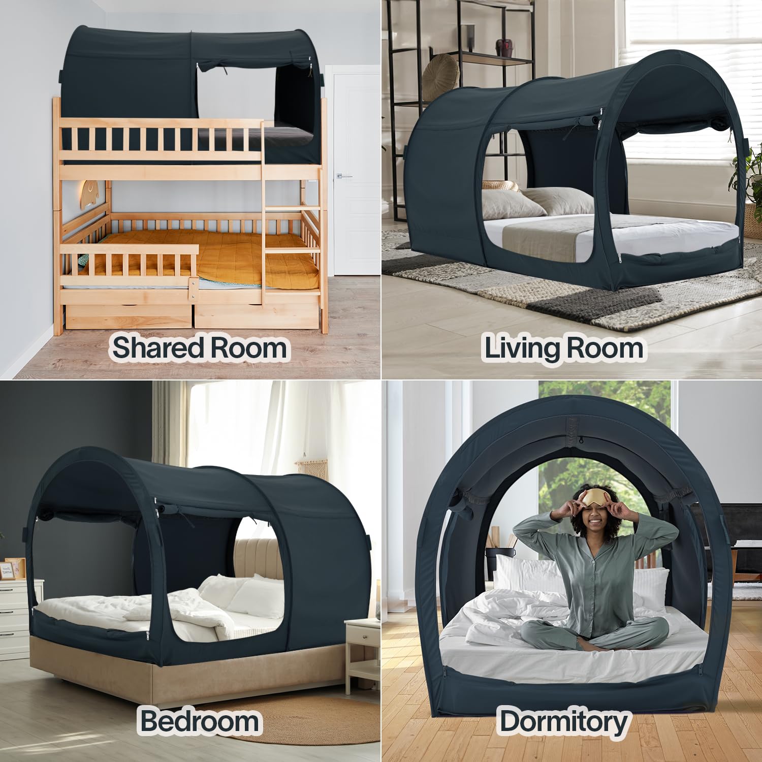 Bed Tent Dream Tents Bed Canopy Shelter Cabin Indoor Privacy Warm Breathable Pop Up Twin/Full/Queen for Kids and Adult Patent Pending(Mattress Not Included)