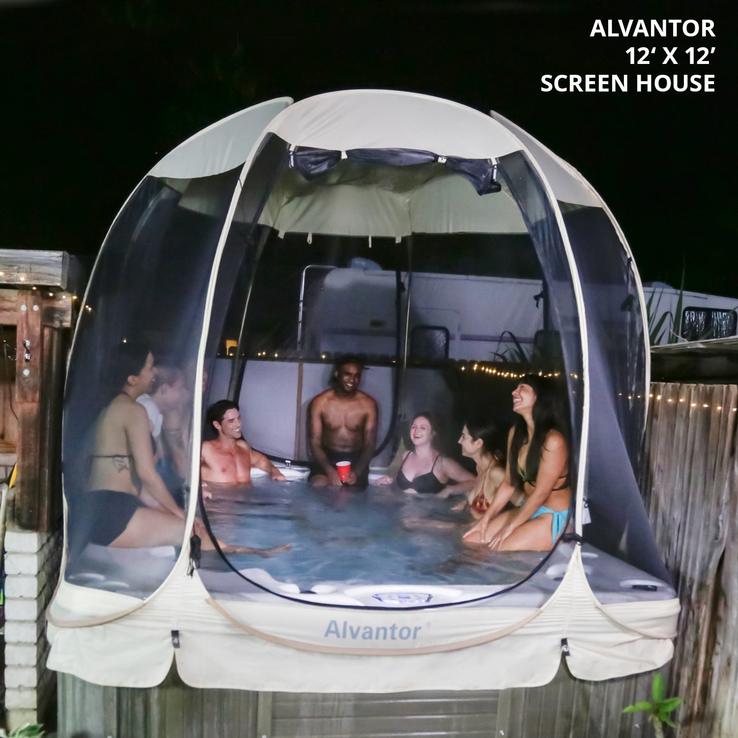 Alvantor Outdoor Screen Tent – Instant Pop-up Screen Room Tent – Large Screen House – 4-6 Person Gazebo Canopy Tent for Picnics, BBQ, Parties, Patio & Camping, Not Waterproof