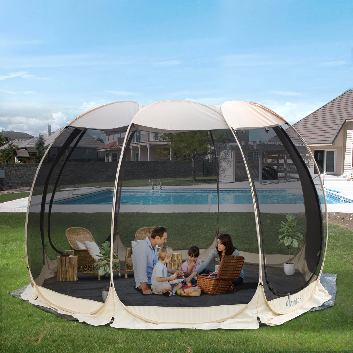 Alvantor/Leedor 2-15 Person Pop Up Gazebo Tent Portable Screened Enclosure Sun Shelter Canopy