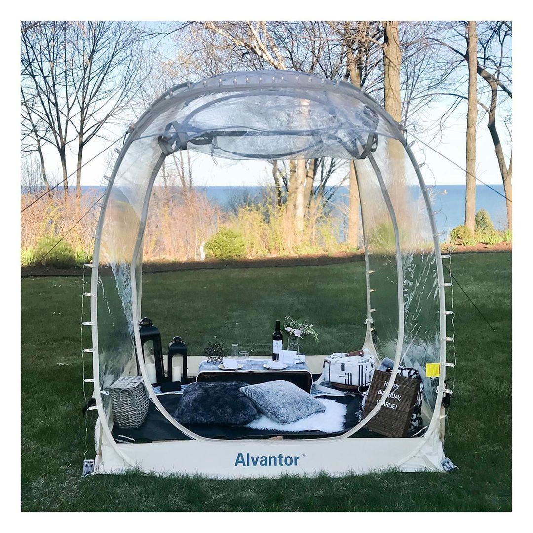 Outdoor Transparent Inflatable Tent， Outdoor Igloo Dome for Winter  Greenhouse Camping Tent for Backyard Patios, Gazebo Canopy Tent Dining Sun  Shade