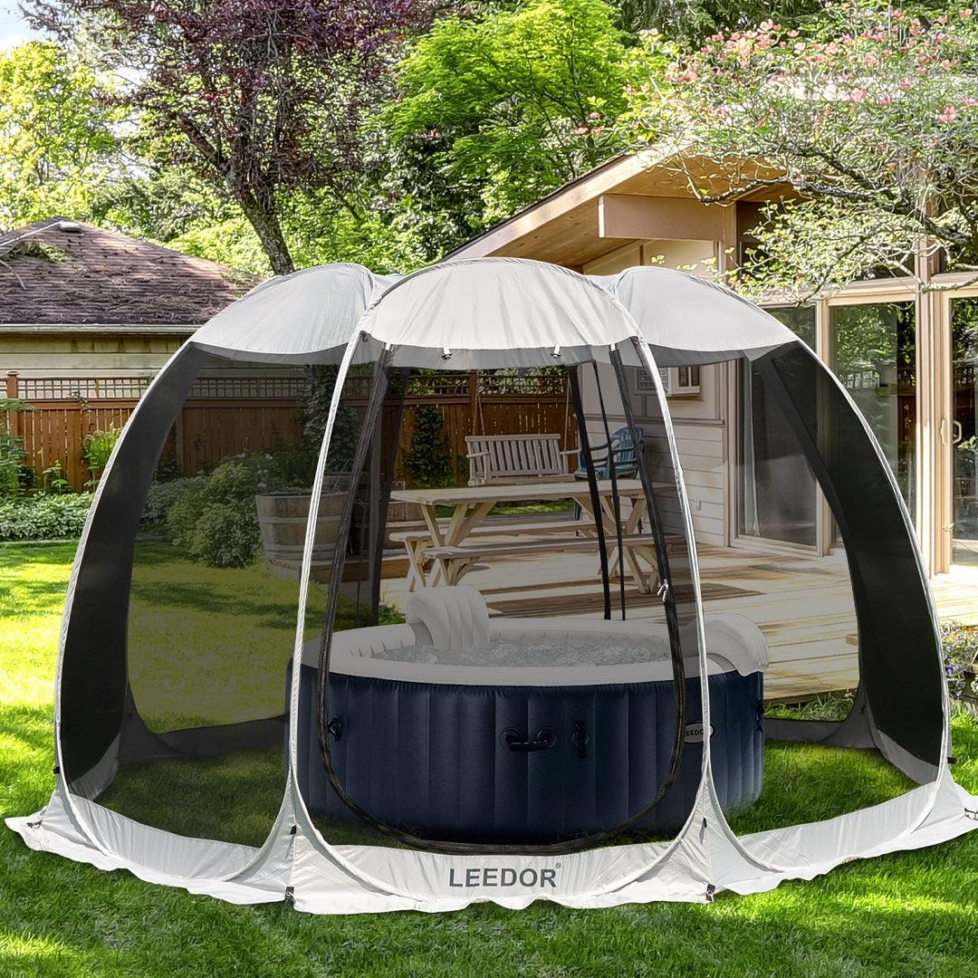 Leedor 12'x12' Gazebos for Patios Screen House Room 8-10 Person Canopy Mosquito Net Camping Tent Pop Up Sun Shade Shelter