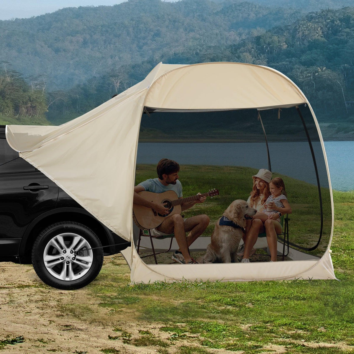 Car Rear Tent SUV Tents Hatchback Tents for Camping with Tall Hall Huge  Screen Doors and Tons of Interior Space